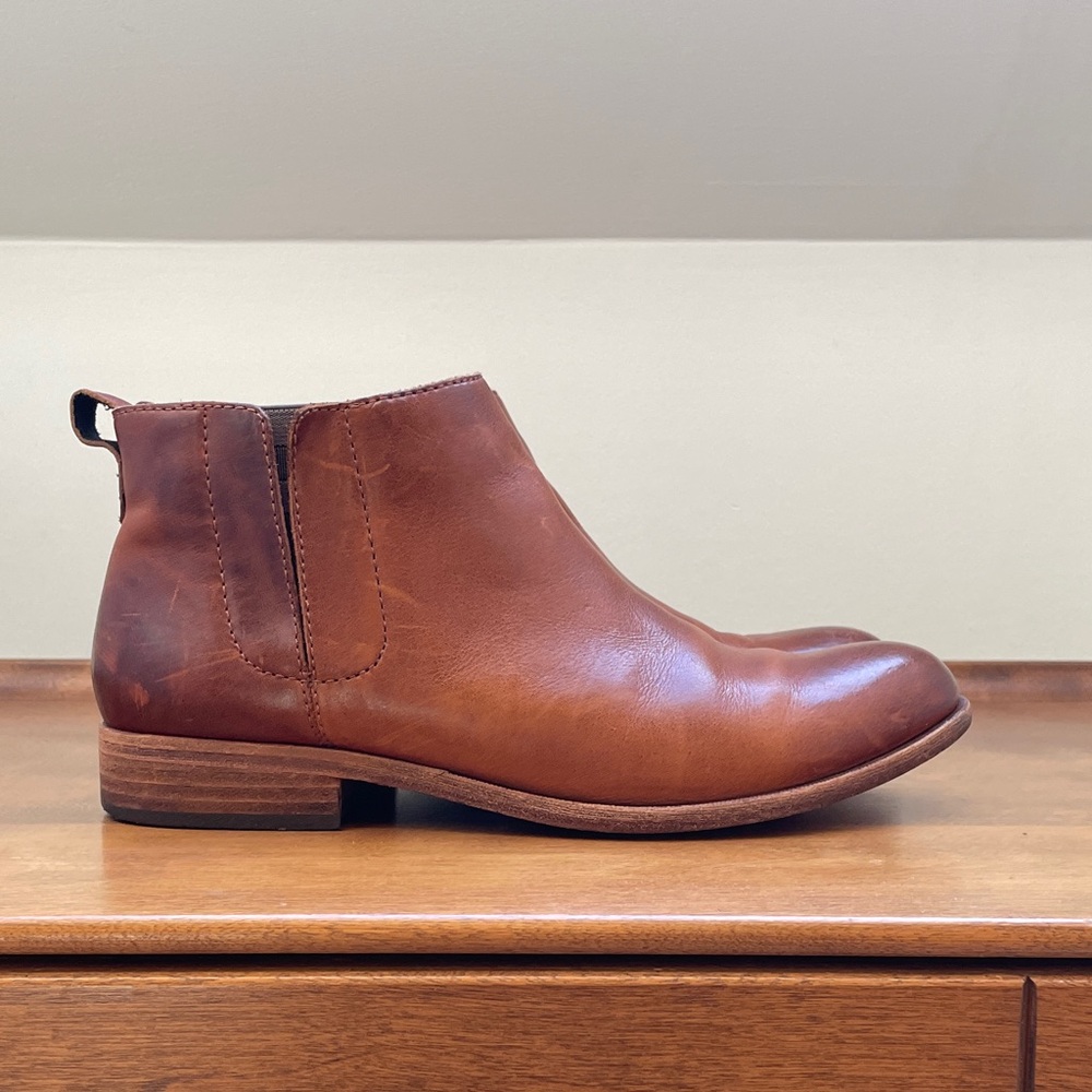 Kork-Ease Tan Leather Ankle Booties